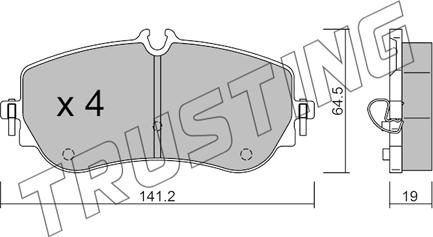 Trusting 1175.0 - Тормозные колодки, дисковые, комплект autospares.lv