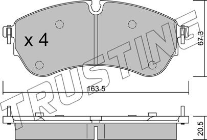 Trusting 1173.0 - Тормозные колодки, дисковые, комплект autospares.lv