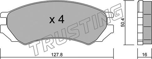 Trusting 184.0 - Тормозные колодки, дисковые, комплект autospares.lv