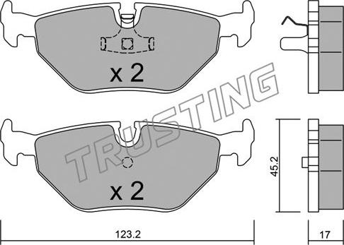 Trusting 185.0 - Тормозные колодки, дисковые, комплект autospares.lv