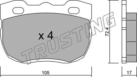 Trusting 180.1 - Тормозные колодки, дисковые, комплект autospares.lv