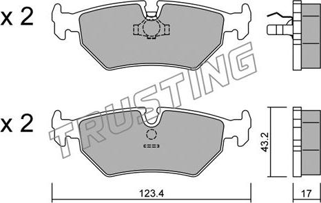 Trusting 182.0 - Тормозные колодки, дисковые, комплект autospares.lv