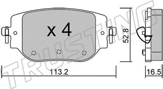 Trusting 1346.0 - Тормозные колодки, дисковые, комплект autospares.lv