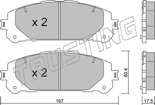 Trusting 1367.0 - Тормозные колодки, дисковые, комплект autospares.lv