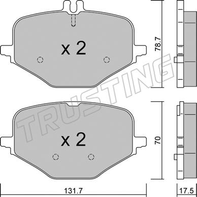 Trusting 1309.0 - Тормозные колодки, дисковые, комплект autospares.lv