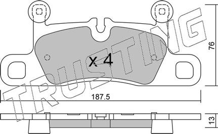 Trusting 1315.0 - Тормозные колодки, дисковые, комплект autospares.lv