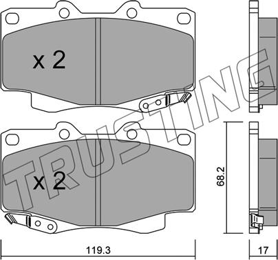 Trusting 131.1 - Тормозные колодки, дисковые, комплект autospares.lv