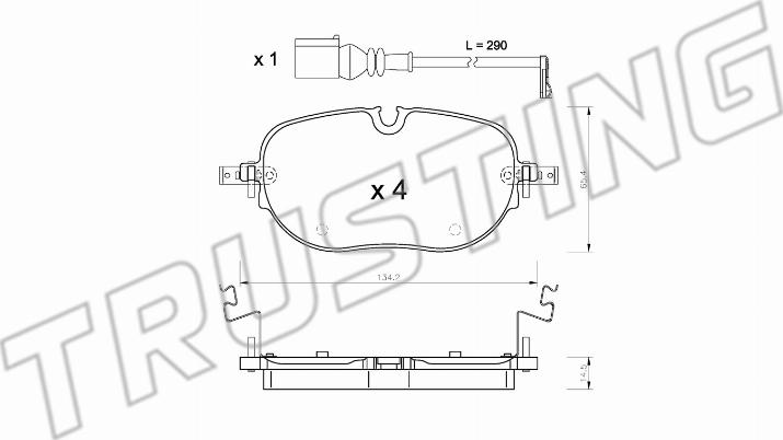 Trusting 1318.0 - Тормозные колодки, дисковые, комплект autospares.lv