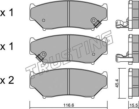 Trusting 138.0 - Тормозные колодки, дисковые, комплект autospares.lv