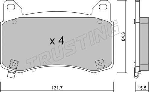 Trusting 1333.0 - Тормозные колодки, дисковые, комплект autospares.lv