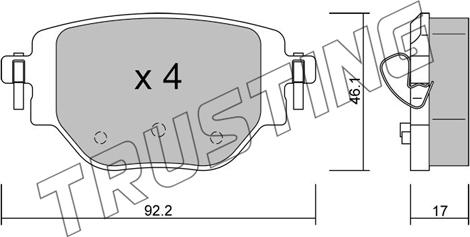 Trusting 1246.0 - Тормозные колодки, дисковые, комплект autospares.lv