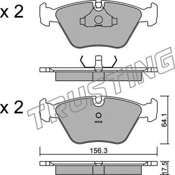 Trusting 124.1 - Тормозные колодки, дисковые, комплект autospares.lv