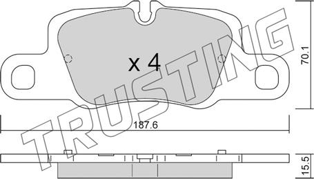 Trusting 1257.0 - Тормозные колодки, дисковые, комплект autospares.lv