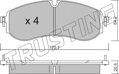 Trusting 1263.0 - Тормозные колодки, дисковые, комплект autospares.lv