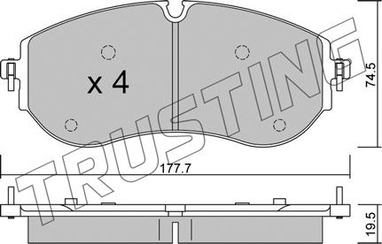 Trusting 1262.0 - Тормозные колодки, дисковые, комплект autospares.lv