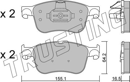 Trusting 1205.1 - Тормозные колодки, дисковые, комплект autospares.lv