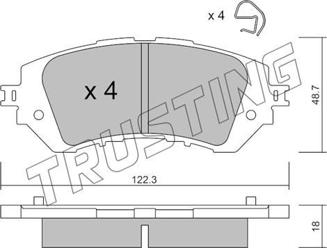 Trusting 1219.0 - Тормозные колодки, дисковые, комплект autospares.lv