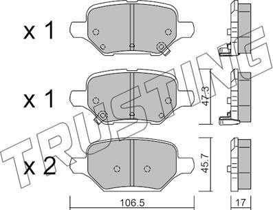 Trusting 1213.0 - Тормозные колодки, дисковые, комплект autospares.lv