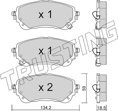 Trusting 1234.0 - Тормозные колодки, дисковые, комплект autospares.lv