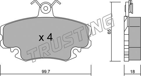 Trusting 122.0 - Тормозные колодки, дисковые, комплект autospares.lv