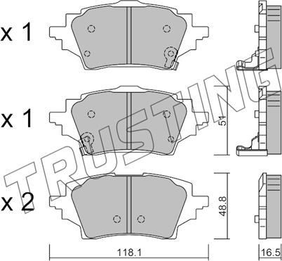 Trusting 1228.0 - Тормозные колодки, дисковые, комплект autospares.lv