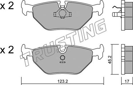 Trusting 127.0 - Тормозные колодки, дисковые, комплект autospares.lv