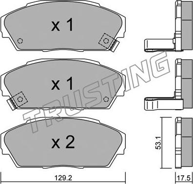 Trusting 174.0 - Тормозные колодки, дисковые, комплект autospares.lv