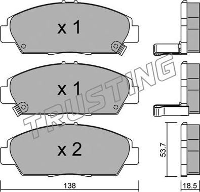 Trusting 175.0 - Тормозные колодки, дисковые, комплект autospares.lv