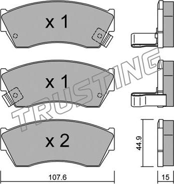 Trusting 171.0 - Тормозные колодки, дисковые, комплект autospares.lv