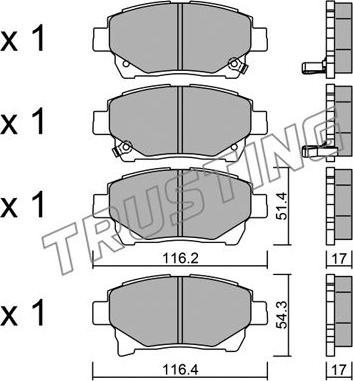 Trusting 894.0 - Тормозные колодки, дисковые, комплект autospares.lv