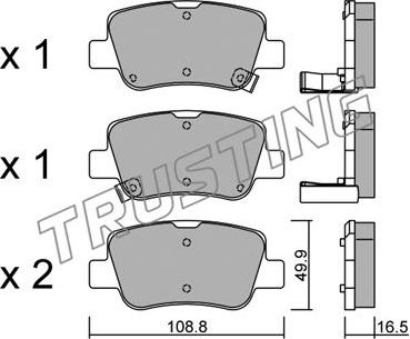 Trusting 898.0 - Тормозные колодки, дисковые, комплект autospares.lv