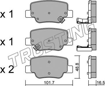 Trusting 897.0 - Тормозные колодки, дисковые, комплект autospares.lv