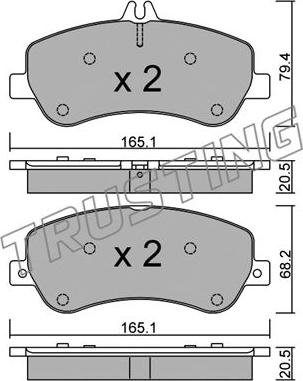 Trusting 841.0 - Тормозные колодки, дисковые, комплект autospares.lv