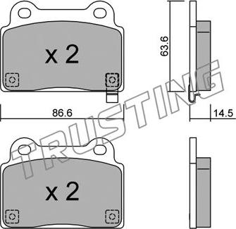 Trusting 843.0 - Тормозные колодки, дисковые, комплект autospares.lv