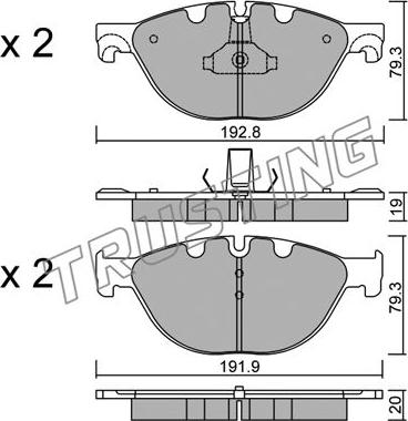 Trusting 847.0 - Тормозные колодки, дисковые, комплект autospares.lv