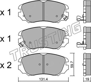 Trusting 858.0 - Тормозные колодки, дисковые, комплект autospares.lv