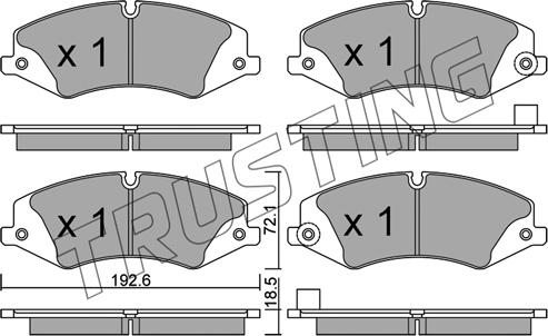 Trusting 853.6 - Тормозные колодки, дисковые, комплект autospares.lv