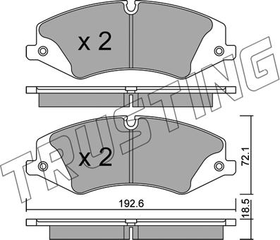 Trusting 853.0 - Тормозные колодки, дисковые, комплект autospares.lv