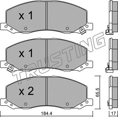 Trusting 860.0 - Тормозные колодки, дисковые, комплект autospares.lv