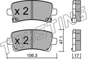 Trusting 861.0 - Тормозные колодки, дисковые, комплект autospares.lv