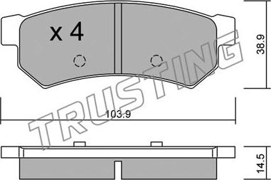 Trusting 863.0 - Тормозные колодки, дисковые, комплект autospares.lv