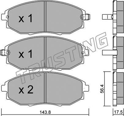 Trusting 862.0 - Тормозные колодки, дисковые, комплект autospares.lv