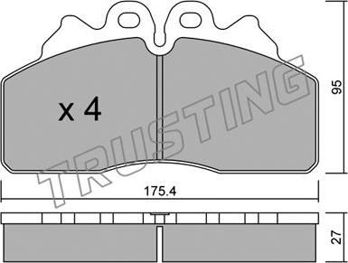 Trusting 867.0 - Тормозные колодки, дисковые, комплект autospares.lv