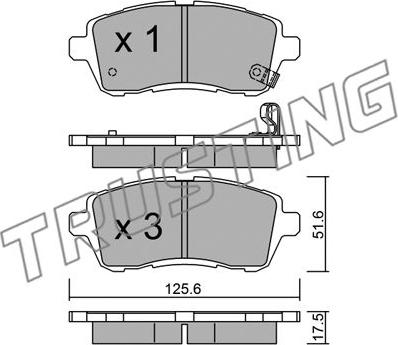 Trusting 809.0 - Тормозные колодки, дисковые, комплект autospares.lv