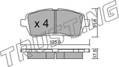 Trusting 809.2 - Тормозные колодки, дисковые, комплект autospares.lv