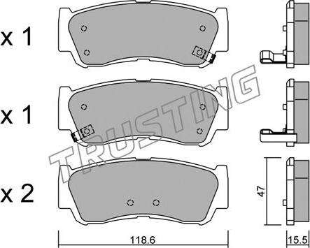 Trusting 804.0 - Тормозные колодки, дисковые, комплект autospares.lv