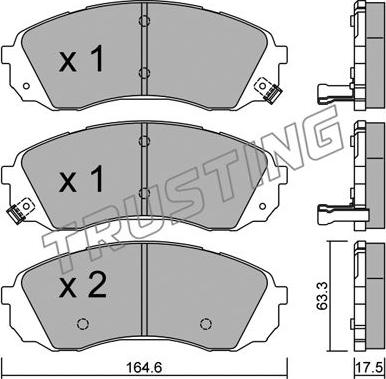 Trusting 801.0 - Тормозные колодки, дисковые, комплект autospares.lv