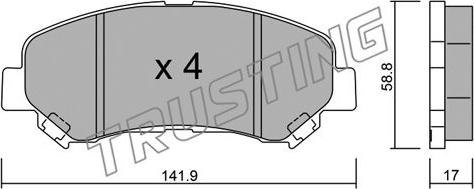 Trusting 808.0 - Тормозные колодки, дисковые, комплект autospares.lv