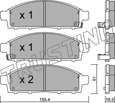 Trusting 807.0 - Тормозные колодки, дисковые, комплект autospares.lv