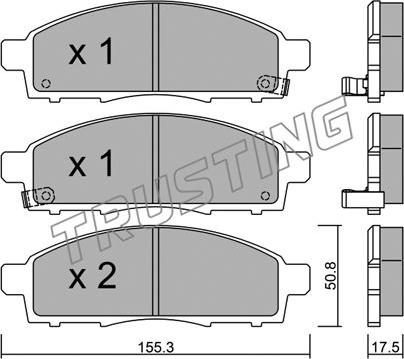 Trusting 807.1 - Тормозные колодки, дисковые, комплект autospares.lv